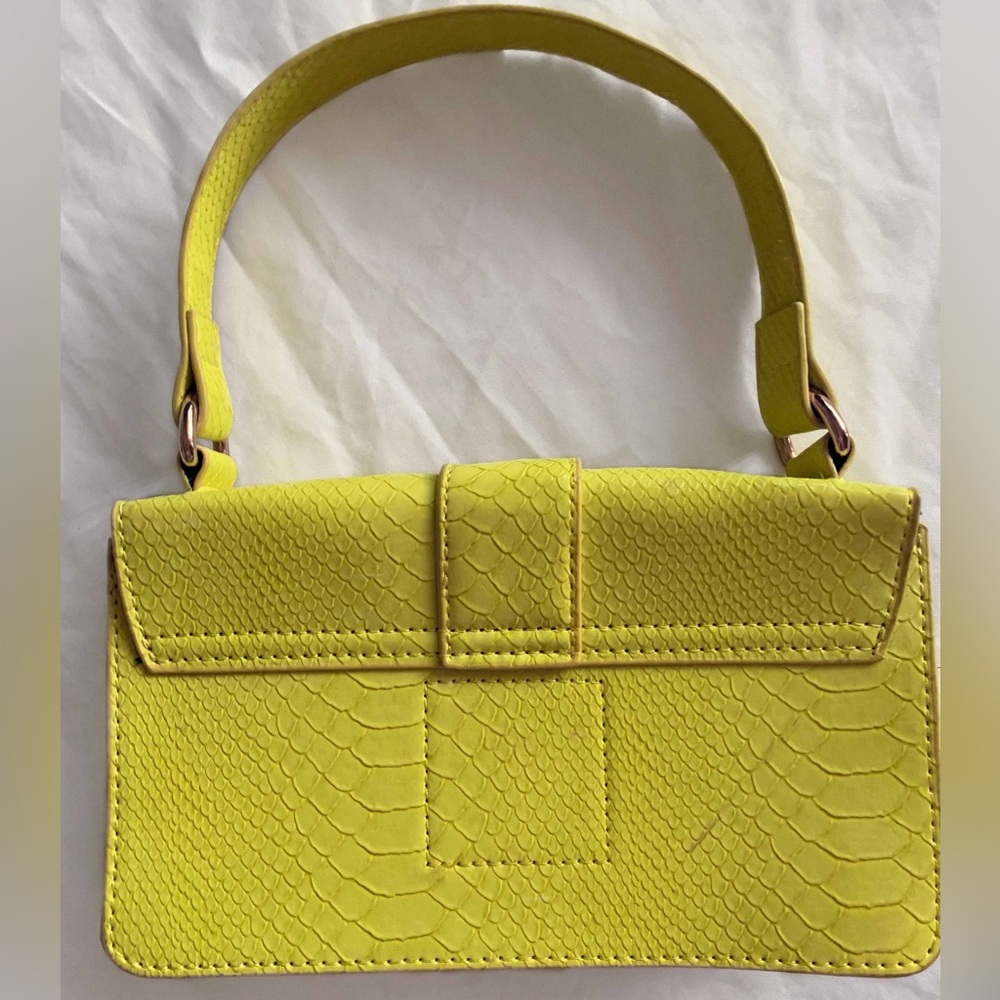 Missguided Neon Yellow Python Handbag - image 2